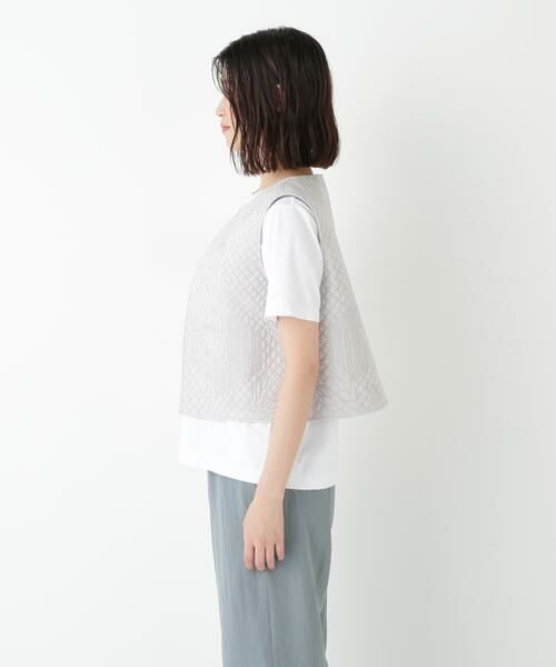 human woman / ヒューマンウーマン シャツ・ブラウス | ◆インドコットンボイルキルティングジレ | 詳細4
