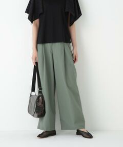 human woman / ヒューマンウーマン パンツ | ◆綿ナイロンタッサータックワイドパンツ