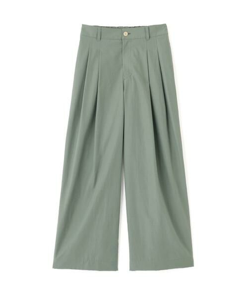 human woman / ヒューマンウーマン パンツ | ◆綿ナイロンタッサータックワイドパンツ | 詳細1