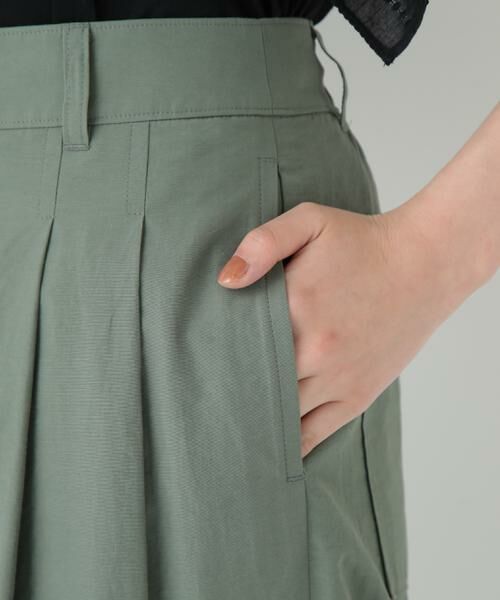 human woman / ヒューマンウーマン パンツ | ◆綿ナイロンタッサータックワイドパンツ | 詳細11