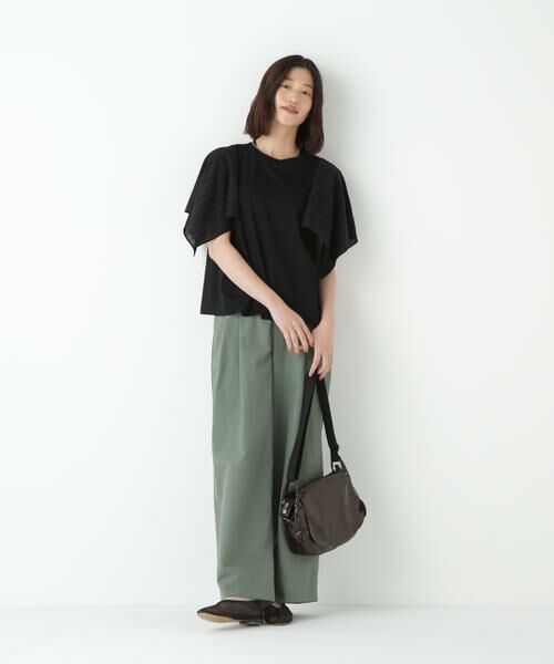 human woman / ヒューマンウーマン パンツ | ◆綿ナイロンタッサータックワイドパンツ | 詳細3