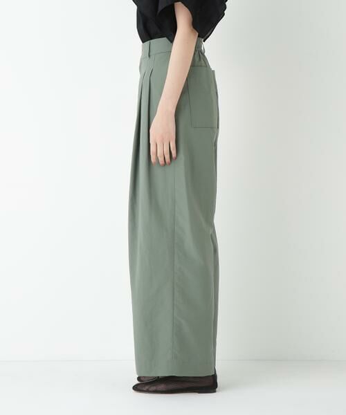 human woman / ヒューマンウーマン パンツ | ◆綿ナイロンタッサータックワイドパンツ | 詳細9