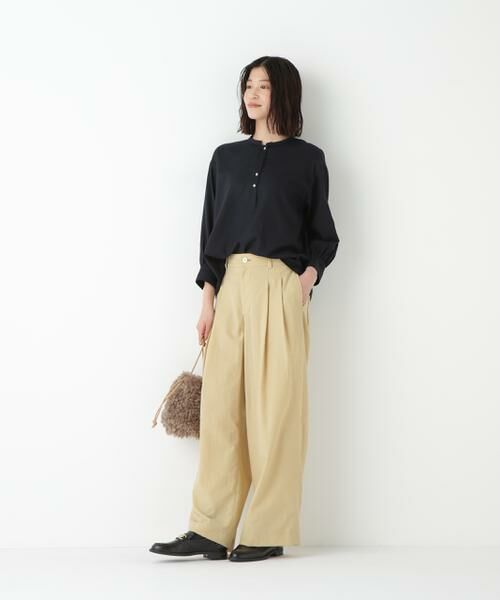 human woman / ヒューマンウーマン パンツ | ◆綿ナイロンタッサータックワイドパンツ | 詳細16