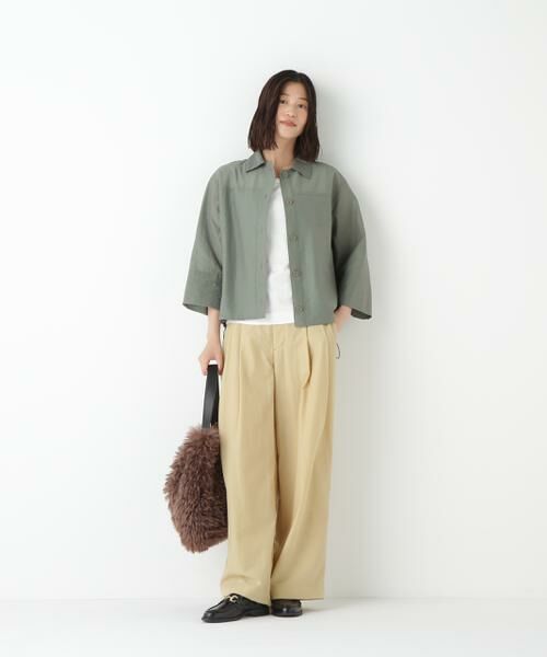 human woman / ヒューマンウーマン パンツ | ◆綿ナイロンタッサータックワイドパンツ | 詳細17
