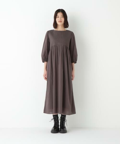 human woman / ヒューマンウーマン ワンピース | ◆インドコットンボイルキルティングドッキングワンピース | 詳細4