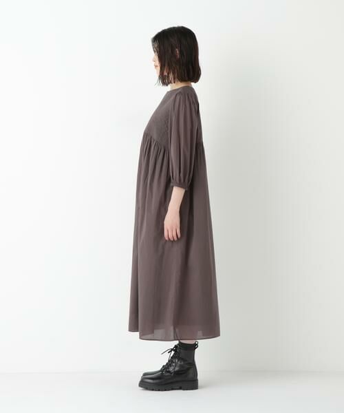 human woman / ヒューマンウーマン ワンピース | ◆インドコットンボイルキルティングドッキングワンピース | 詳細5