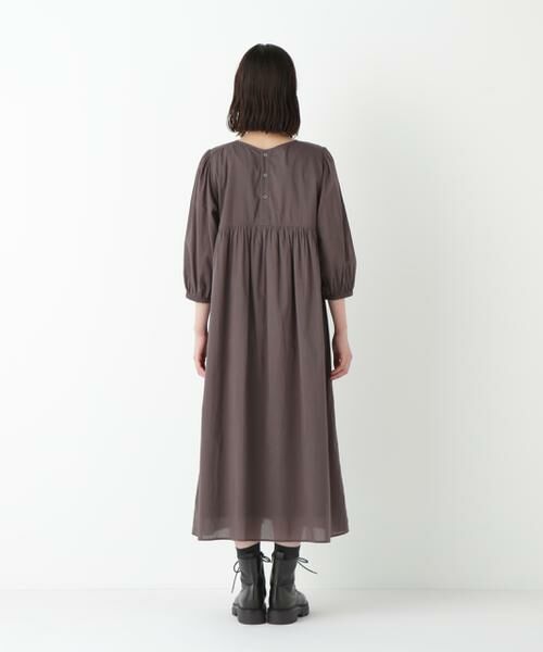 human woman / ヒューマンウーマン ワンピース | ◆インドコットンボイルキルティングドッキングワンピース | 詳細6