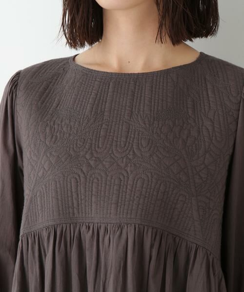 human woman / ヒューマンウーマン ワンピース | ◆インドコットンボイルキルティングドッキングワンピース | 詳細7