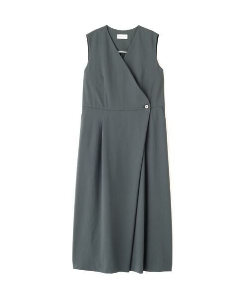 human woman / ヒューマンウーマン ワンピース | ◆Ｔ／ＴＡツイルラップ風ノースリーブワンピース | 詳細1