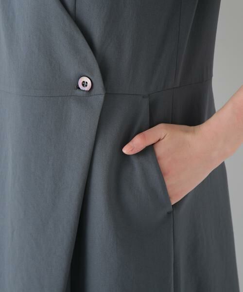 human woman / ヒューマンウーマン ワンピース | ◆Ｔ／ＴＡツイルラップ風ノースリーブワンピース | 詳細10