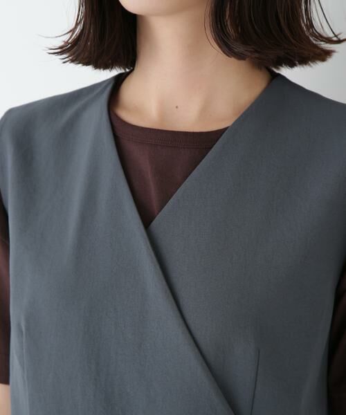 human woman / ヒューマンウーマン ワンピース | ◆Ｔ／ＴＡツイルラップ風ノースリーブワンピース | 詳細8