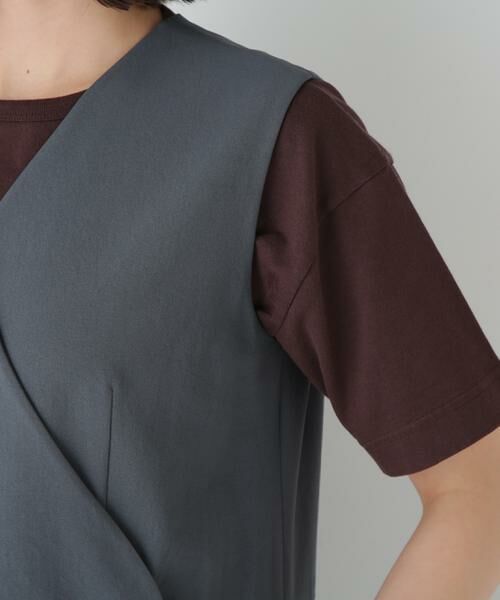 human woman / ヒューマンウーマン ワンピース | ◆Ｔ／ＴＡツイルラップ風ノースリーブワンピース | 詳細9