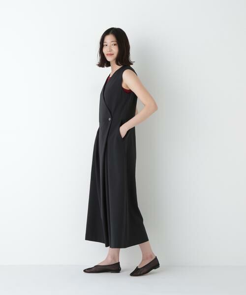 human woman / ヒューマンウーマン ワンピース | ◆Ｔ／ＴＡツイルラップ風ノースリーブワンピース | 詳細17