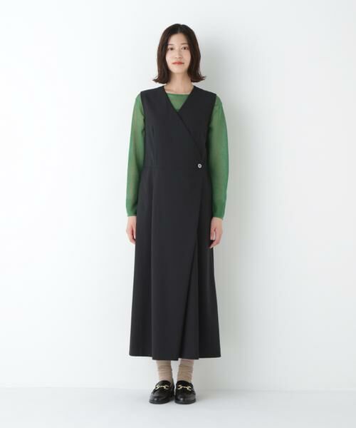 human woman / ヒューマンウーマン ワンピース | ◆Ｔ／ＴＡツイルラップ風ノースリーブワンピース | 詳細18