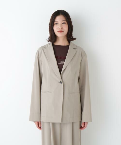 human woman / ヒューマンウーマン テーラードジャケット | ◆TR×TCポプリンストレッチボックステーラードジャケット | 詳細3