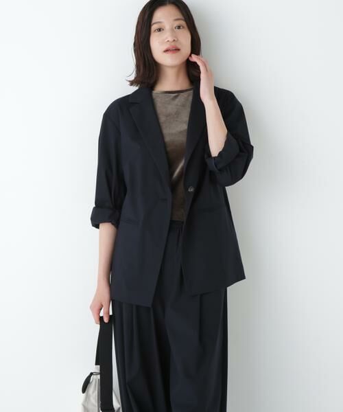 human woman / ヒューマンウーマン テーラードジャケット | ◆TR×TCポプリンストレッチボックステーラードジャケット | 詳細12