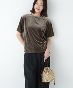 human woman / ヒューマンウーマン カットソー | ◆ベロアＴシャツ