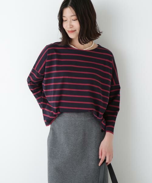 human woman / ヒューマンウーマン カットソー | ◆72/2サイロプレミアムハイゲージボーダー | 詳細2