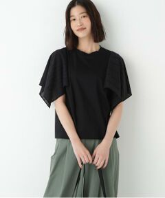 human woman / ヒューマンウーマン カットソー | ◆コットンローンレースドッキングプルオーバー