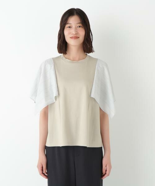 human woman / ヒューマンウーマン カットソー | ◆コットンローンレースドッキングプルオーバー | 詳細10