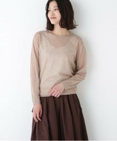 human woman / ヒューマンウーマン ニット・セーター | ◆ハイゲージラメクルーネックプルオーバー