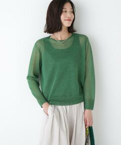 human woman / ヒューマンウーマン ニット・セーター | ◆ハイゲージラメクルーネックプルオーバー