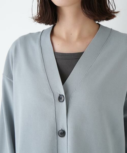 human woman / ヒューマンウーマン ニット・セーター | ◆オーガニックコットン混プレーティングカーディガン | 詳細12
