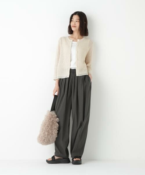 human woman / ヒューマンウーマン ニット・セーター | ◆透かしブークレニットカーディガン | 詳細9