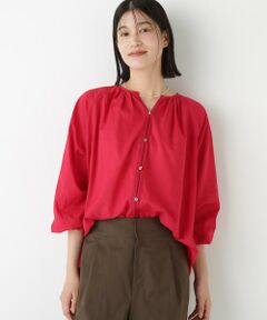 human woman / ヒューマンウーマン シャツ・ブラウス | ◆ダイヤドットギャザーブラウス
