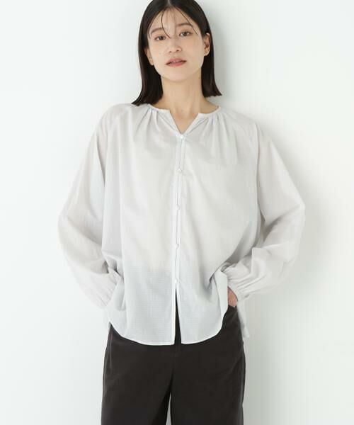 human woman / ヒューマンウーマン シャツ・ブラウス | ◆ダイヤドットギャザーブラウス | 詳細2