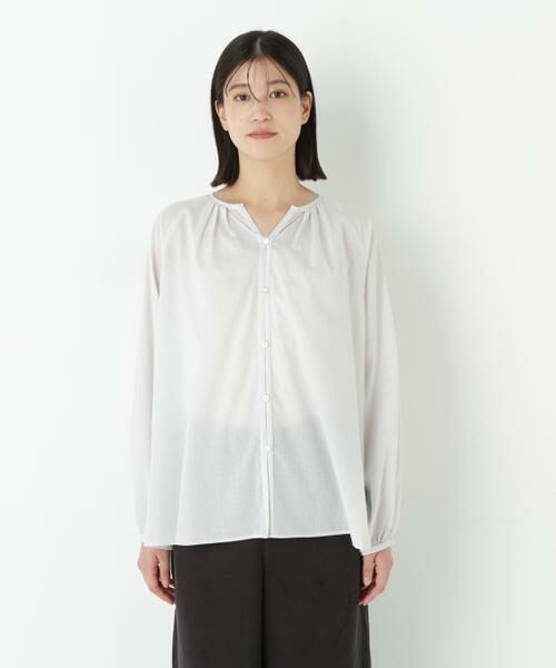 human woman / ヒューマンウーマン シャツ・ブラウス | ◆ダイヤドットギャザーブラウス | 詳細4