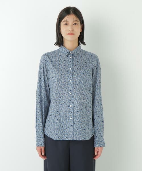 human woman / ヒューマンウーマン シャツ・ブラウス | ◆リバティプリントベーシックカラーシャツ | 詳細4