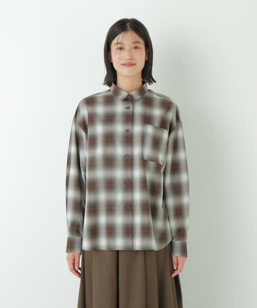 human woman / ヒューマンウーマン シャツ・ブラウス | ◆オンブレーチェックオーバーシャツ | 詳細3