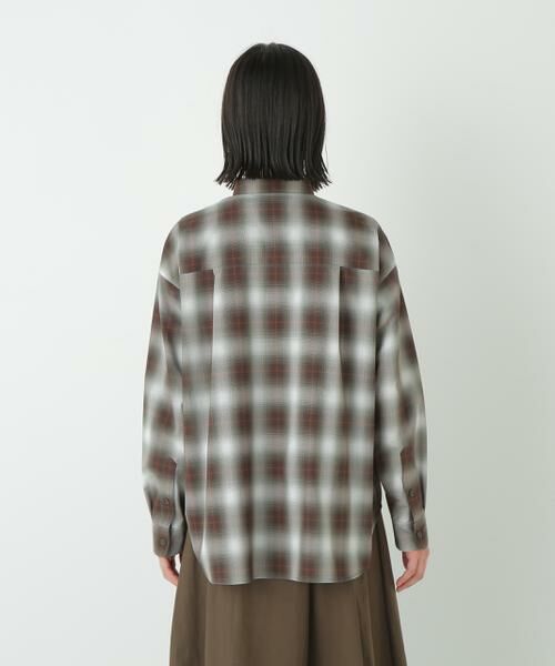 human woman / ヒューマンウーマン シャツ・ブラウス | ◆オンブレーチェックオーバーシャツ | 詳細5