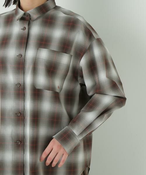 human woman / ヒューマンウーマン シャツ・ブラウス | ◆オンブレーチェックオーバーシャツ | 詳細7