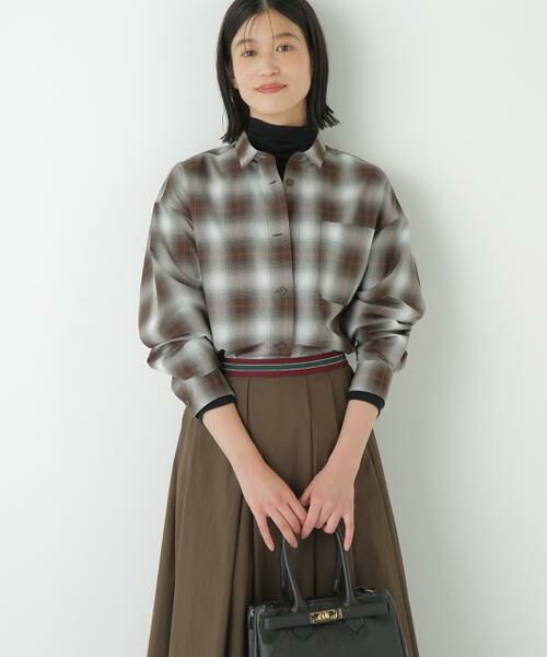 human woman/ヒューマンウーマン ◆オンブレーチェックオーバーシャツ ブラウンオンブレー3 M human woman/ヒューマンウーマン ◆オンブレーチェックオーバーシャツ ブラウンオンブレー3 M