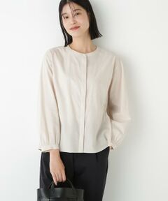 human woman / ヒューマンウーマン シャツ・ブラウス | ◆チューインローンブラウジングノーカラーシャツブラウス
