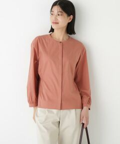 human woman / ヒューマンウーマン シャツ・ブラウス | ◆チューインローンブラウジングノーカラーシャツブラウス