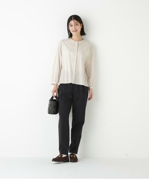 human woman / ヒューマンウーマン シャツ・ブラウス | ◆チューインローンブラウジングノーカラーシャツブラウス | 詳細3