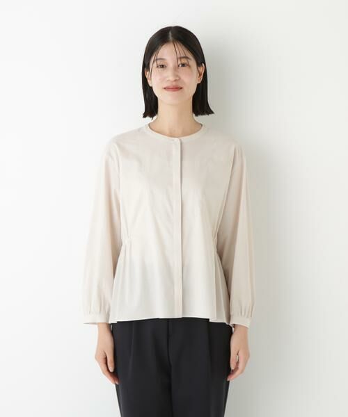 human woman / ヒューマンウーマン シャツ・ブラウス | ◆チューインローンブラウジングノーカラーシャツブラウス | 詳細4