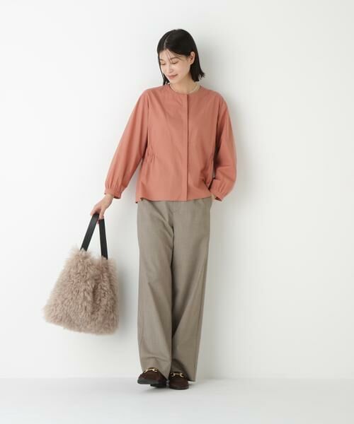 human woman / ヒューマンウーマン シャツ・ブラウス | ◆チューインローンブラウジングノーカラーシャツブラウス | 詳細15