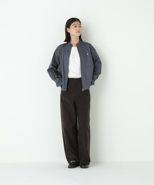 human woman / ヒューマンウーマン シャツ・ブラウス | ◆ツイルストライプジップシャツブルゾン | 詳細2