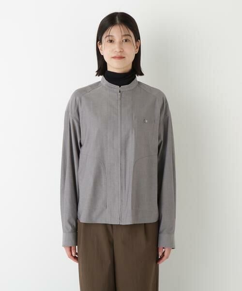 human woman / ヒューマンウーマン シャツ・ブラウス | ◆ツイルストライプジップシャツブルゾン | 詳細9