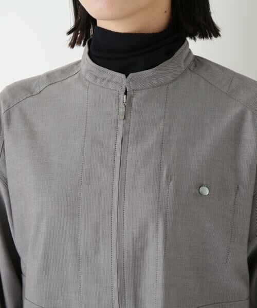 human woman / ヒューマンウーマン シャツ・ブラウス | ◆ツイルストライプジップシャツブルゾン | 詳細12