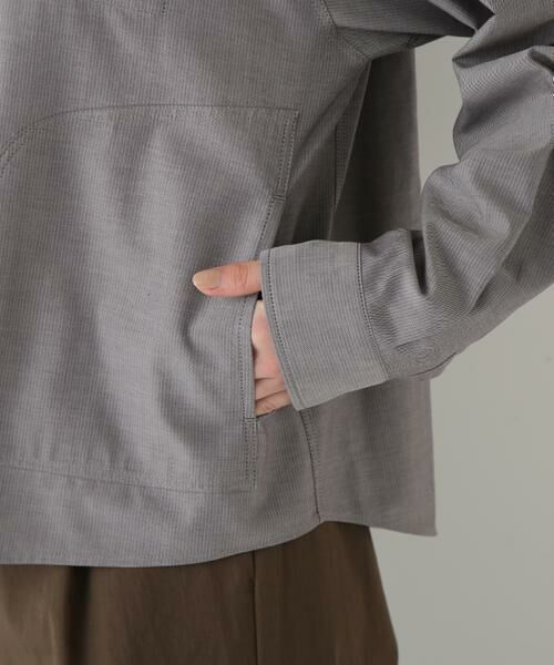 human woman / ヒューマンウーマン シャツ・ブラウス | ◆ツイルストライプジップシャツブルゾン | 詳細14