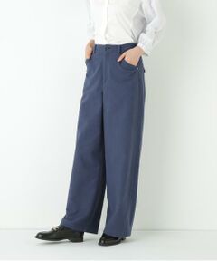 human woman ワイドパンツ 青 楽天市場】【SALE／50%OFF】◇センタープレスセミワイドパンツ
