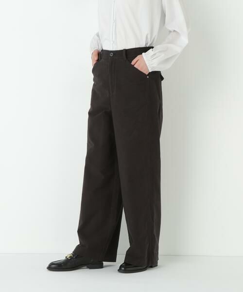 human woman/ヒューマンウーマン ◆ストレッチエアリードットコードセミワイドパンツ スミクロ1 SS human woman/ヒューマンウーマン ◆ストレッチエアリードットコードセミワイドパンツ スミクロ1 SS