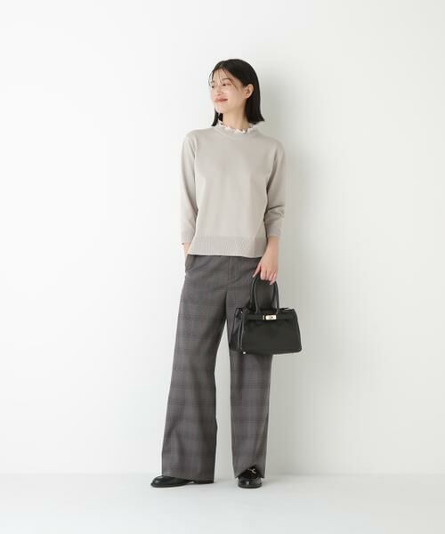 human woman / ヒューマンウーマン パンツ | ◆強撚シャークスキンセミワイドパンツ | 詳細2