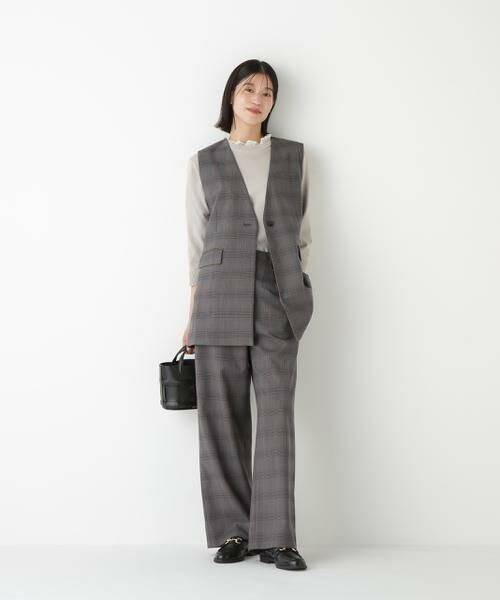 human woman / ヒューマンウーマン パンツ | ◆強撚シャークスキンセミワイドパンツ | 詳細3