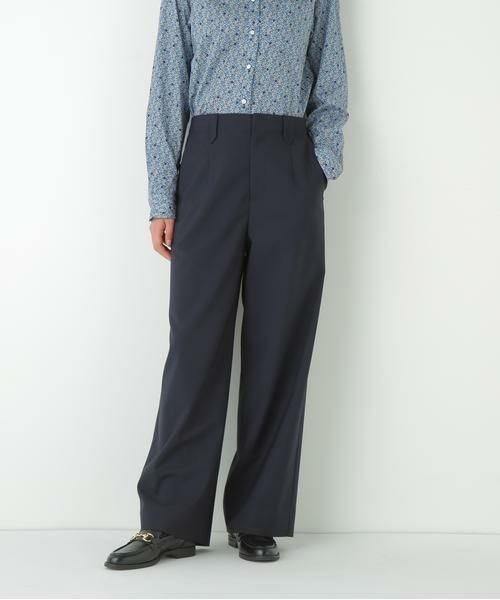 human woman / ヒューマンウーマン パンツ | ◆強撚シャークスキンセミワイドパンツ | 詳細13